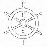 Wheel Ship Outline Drawings Pirate Illustration Vector Drawing Stock Ships Template Pages Viktorijareut Depositphotos Coloring sketch template