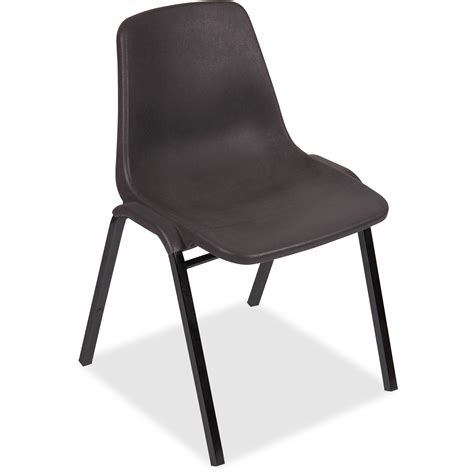 lorell plastic stacking chairs polypropylene black seat polypropylene black  metal