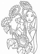 Pocahontas Colorir Girasoles Desenhos Colorironline sketch template