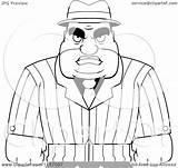 Tough Mobster Male Coloring Clipart Cartoon Outlined Vector Cory Thoman Royalty Clipartof sketch template