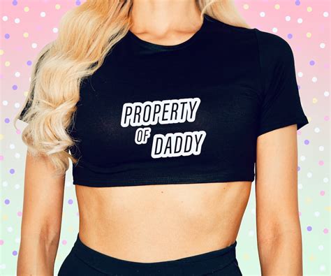 property of daddy crop top fetish ddlg clothing bdsm etsy