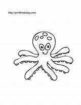Octopus Coloring Pages Printable Animals Ocean Kids Stencils Cartoon Printables Cute Animal Colouring Clipart Color Stencil Templates Water Printthistoday Book sketch template