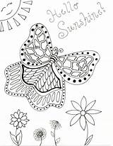Coloring Spring Hello Sunshine Pages Lovely Lady sketch template