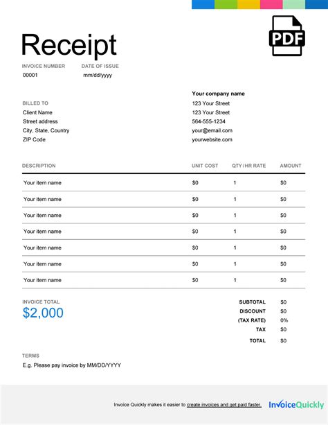 blank commercial invoice template  adobe photoshop illustrator