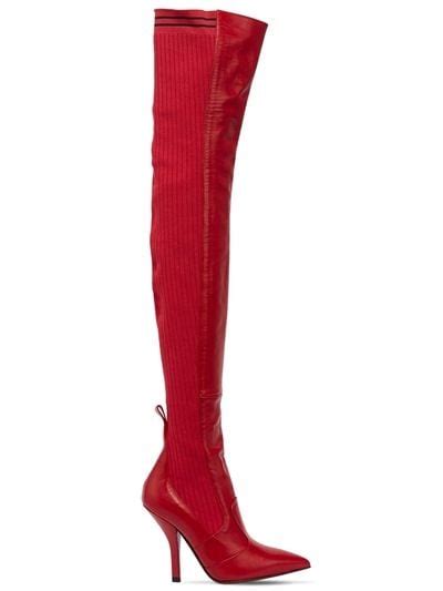 our pick fendi 105mm leather and knit over the knee boots hailey