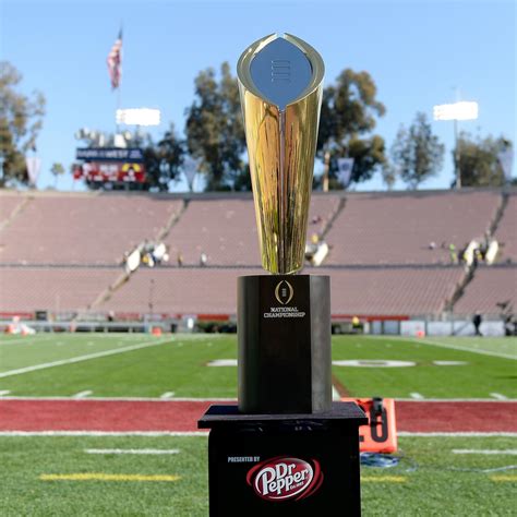 college football championship  trophy details images projected