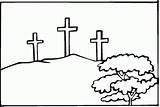 Cross Coloring Pages Crosses Calvary Friday Good Stations Jesus Three Printable Clipart Kids Colouring Outline Christian Print Cliparts Crucifixion Clip sketch template