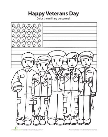 happy veterans day worksheet educationcom veterans day coloring