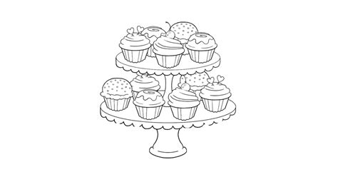colouring page cupcakes  printable adult colouring pages