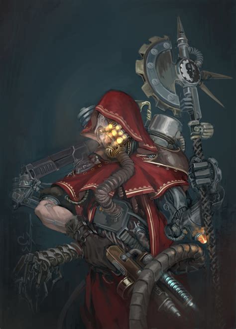 warhammer  artwork tech priest