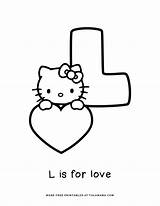 Kitty Hello Coloring Letter Pages Alphabet Tulamama Abc Printables sketch template