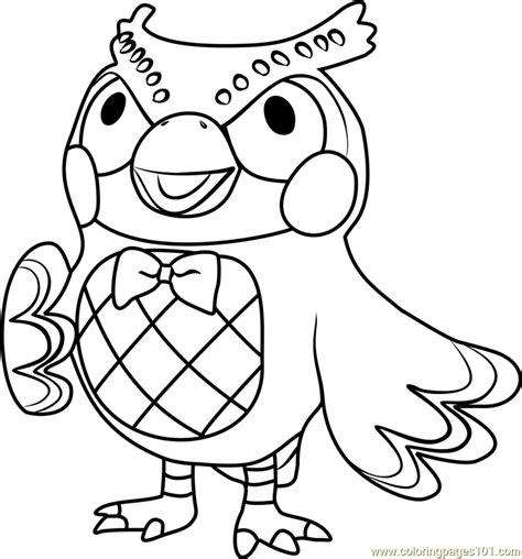 blathers animal crossing coloring page  kids  animal crossing