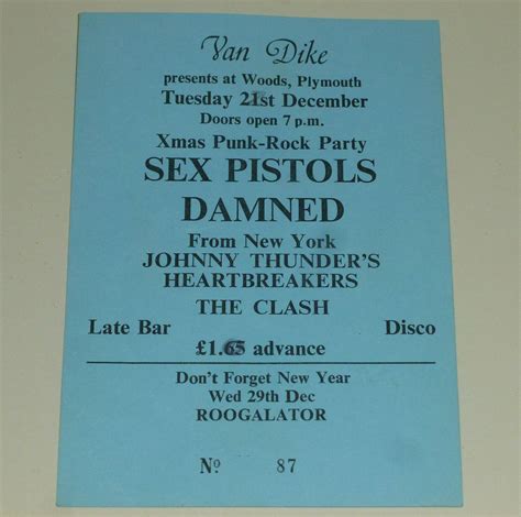 Sex Pistols V Rare Orig Anarchy Tour Concert Gig