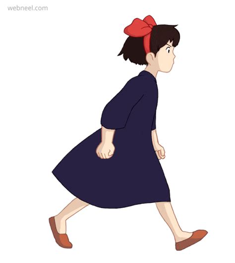 girl fast side walk animation gif storyboard examples animation