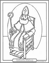 Coloring Catholic Saint Pages Nicholas Bishop Patrick St Symbols Confirmation Crozier Throne Kids Color Feast Mitre Print Miter Sheet Bishops sketch template