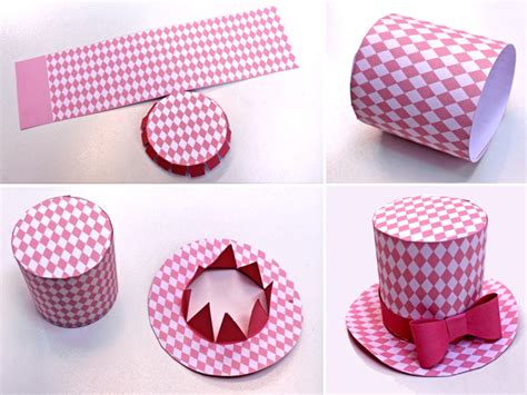 cute fun diamond mini top hat  easy   printable diy hat templates