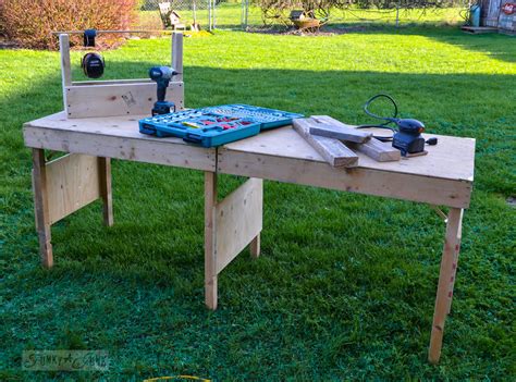 portable folding workbench plans  woodworking
