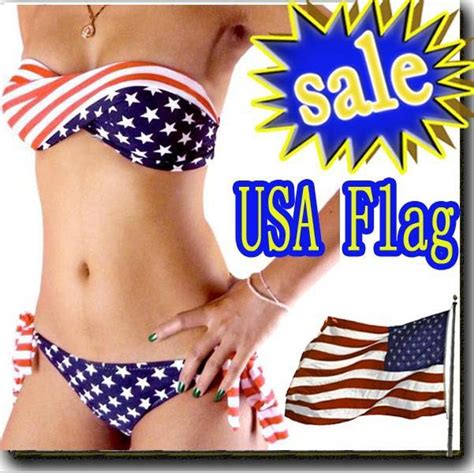 american us flag lingerie usa stars and stripes push up bandeau bikini