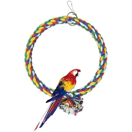 cotton rope bird swing toy  parrot budgie parakeet cockatiel conure lovebird finch canary
