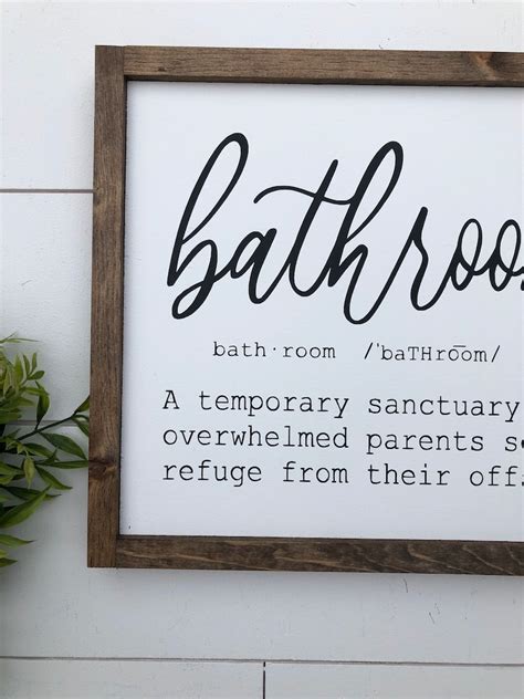 bathroom sign farmhouse wooden sign etsy