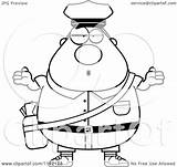 Postal Worker Cartoon Careless Chubby Shrugging Mail Man Clipart Cory Thoman Outlined Coloring Vector 2021 sketch template