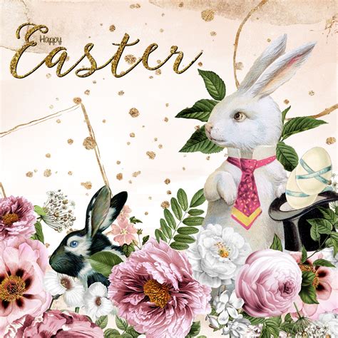 vintage easter bunny greeting  stock photo public domain pictures