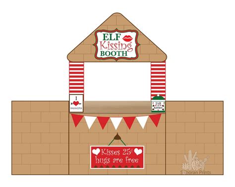 elf kissing booth printable elf christmas props creative elf ideas