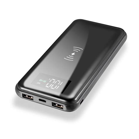 mah power bank qi wireless charging  usb lcd led portable battery charger walmartcom