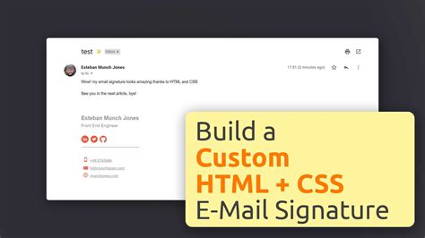 create  custom html css email signature