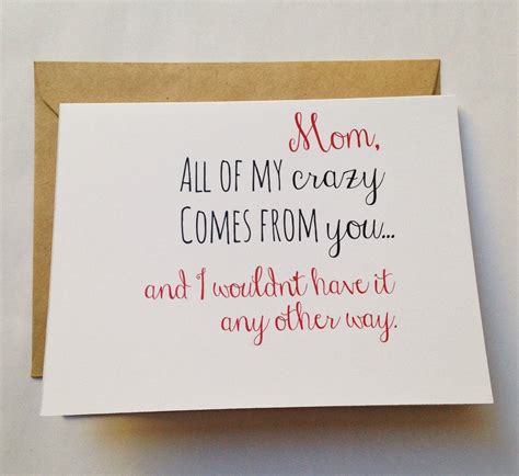 mom card mothers day card mom birthday card funny