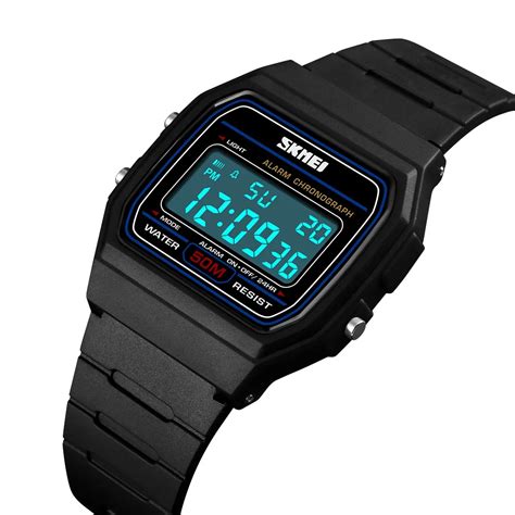 buy waterproof digital  men alarm chronograph led mens watches skmei top