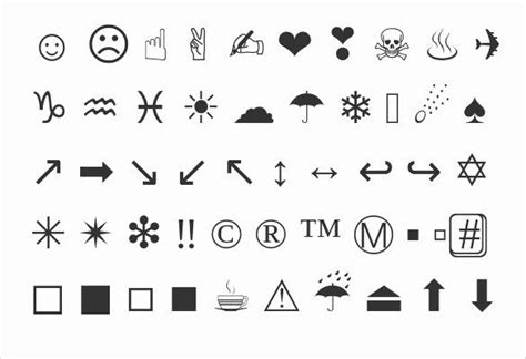 emoji copy  paste  document template text symbols
