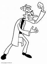 Coloring Pages Ferb Phineas Doofenshmirtz Printable Animations Characters sketch template