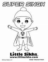 Coloring Sikh Colouring Sheets Little Pages Super Singh Kids Sikhs Fun Sikhism Action Kid Books Figures Crafts sketch template