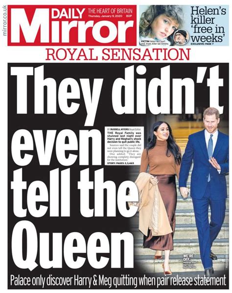 harry  meghan quit royal family reaction  uk newspapers