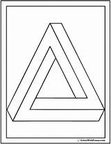 Coloring Triangle Pages Shape Penrose Triangles Color Squares Circles Colorwithfuzzy Print sketch template