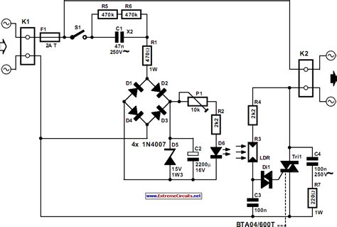 automatic light dimmer circut diagram  circuit