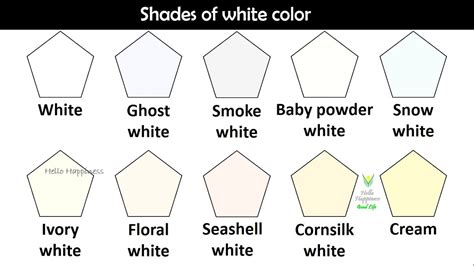 shades  white color  names white color shades