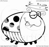Chubby Ladybug Drunk Outlined Clipart Cartoon Cory Thoman Coloring Vector 2021 sketch template