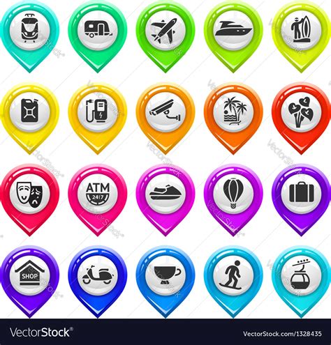 map marker  icons set  royalty  vector image