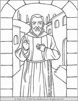 Coloring Pio Padre Catholic Pius Pietrelcina Colorare Thecatholickid Saints Disegni Stigmata Jude sketch template
