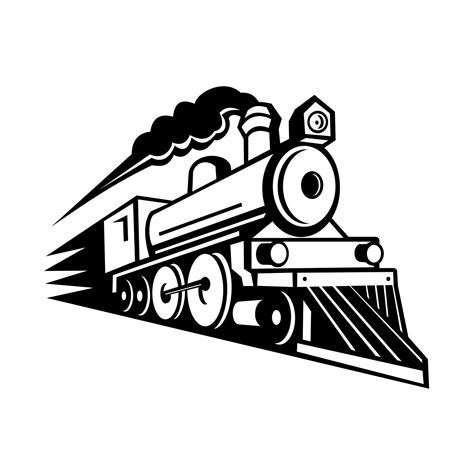 Steam Locomotive Speeding Forward Retro Mascot 1913047 Vector Art At