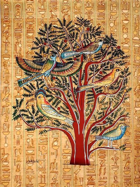 Tree Of Life Mural Ancient Egyptian Papyrus Painting Images And