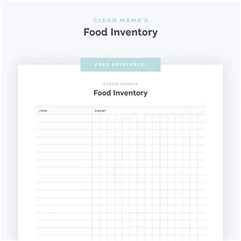 printable food inventory checklist clean mama