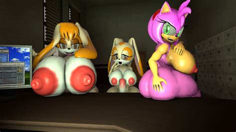 rule 34 3d amy rose anthro ass big breasts breasts cream the rabbit