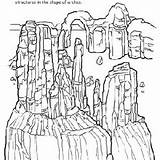 Coloring National Park Pages Carlsbad Caverns Arches Parks Education sketch template