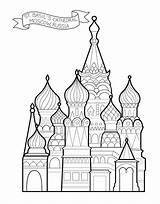 Rusia Basils Basilio Catedral sketch template