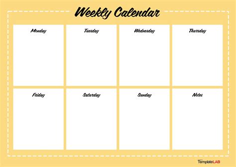 days   week chart template tutor suhu