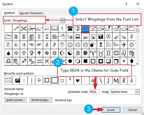 insert email symbol  word printable templates