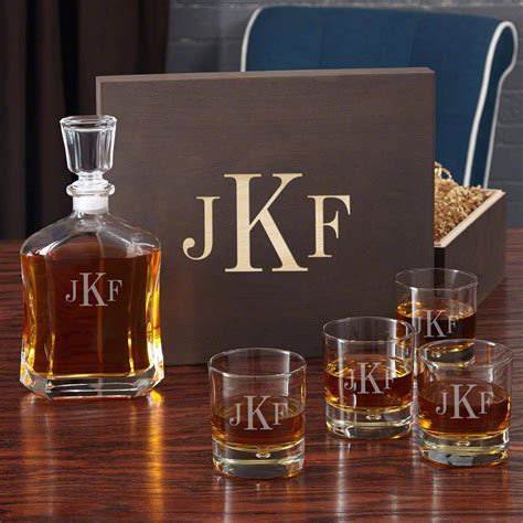 Classic Monogram Decanter Set With Wooden T Box